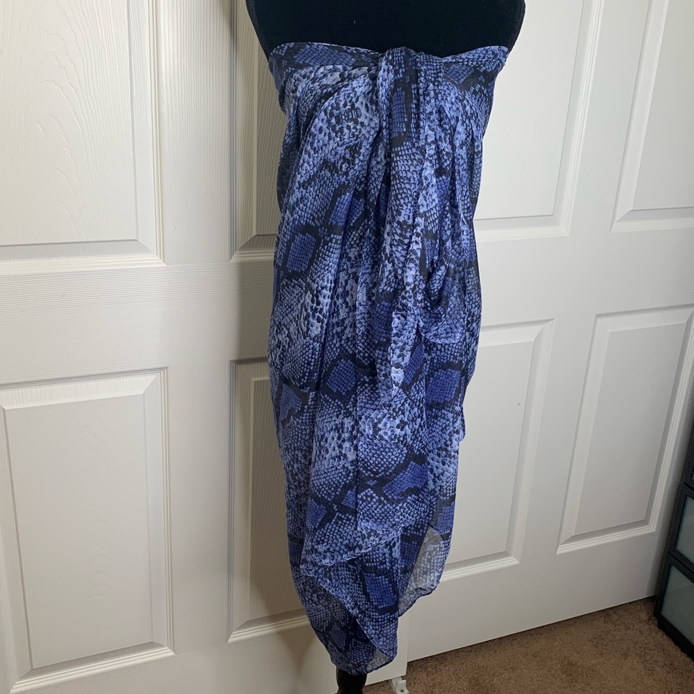Blue Snake Print Sarong/Scarf